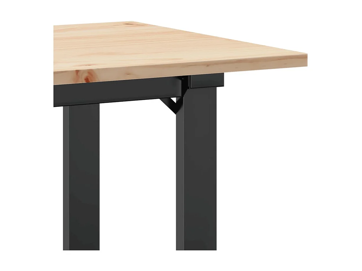 Table à manger cadre en O 100x50x75 cm bois de pin massif acier