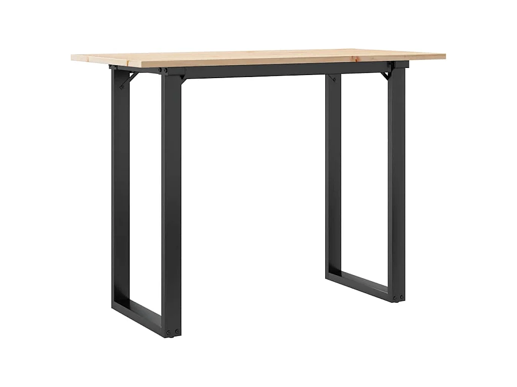 Eettafel O-frame 100x50x75 cm massief grenenhout en staal