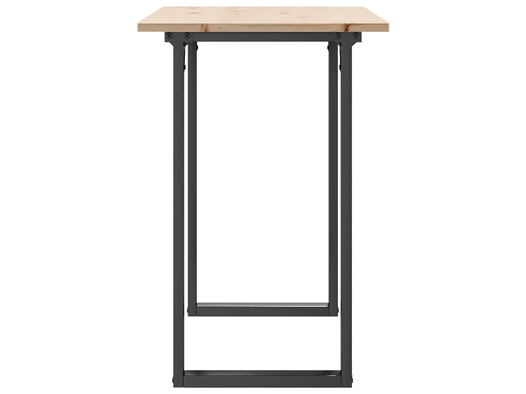 Eettafel O-frame 100x50x75 cm massief grenenhout en staal