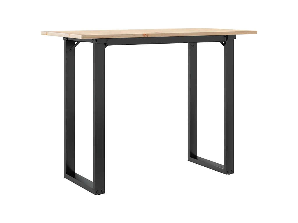 Eettafel O-frame 100x50x75 cm massief grenenhout en staal