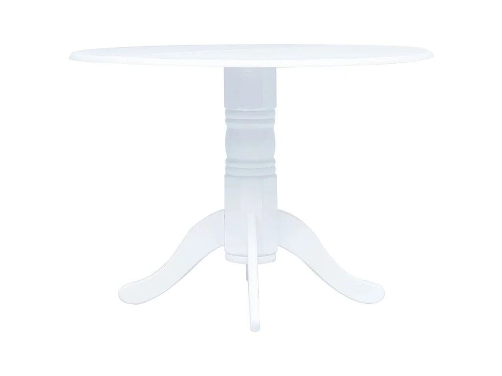 Table à manger Blanc 106 cm Bois d'hévéa massif