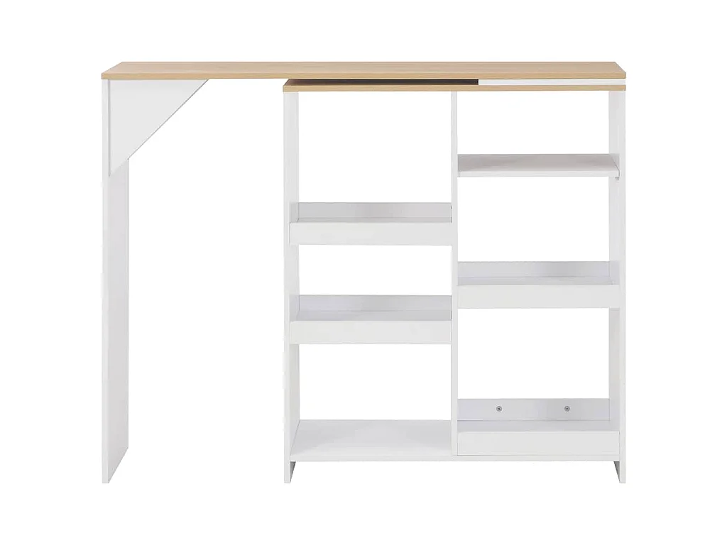 Mesa de bar com prateleira movível branco 138x39x110 cm