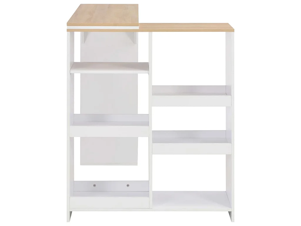 Mesa de bar com prateleira movível branco 138x39x110 cm
