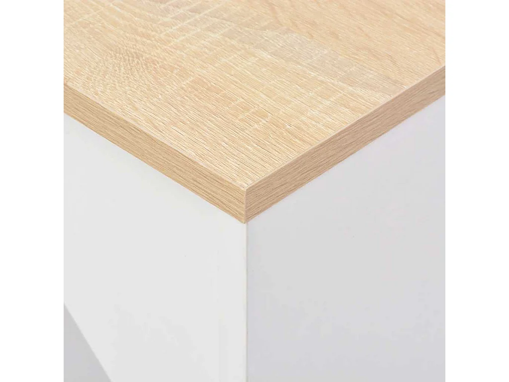 Mesa de bar com prateleira movível branco 138x39x110 cm