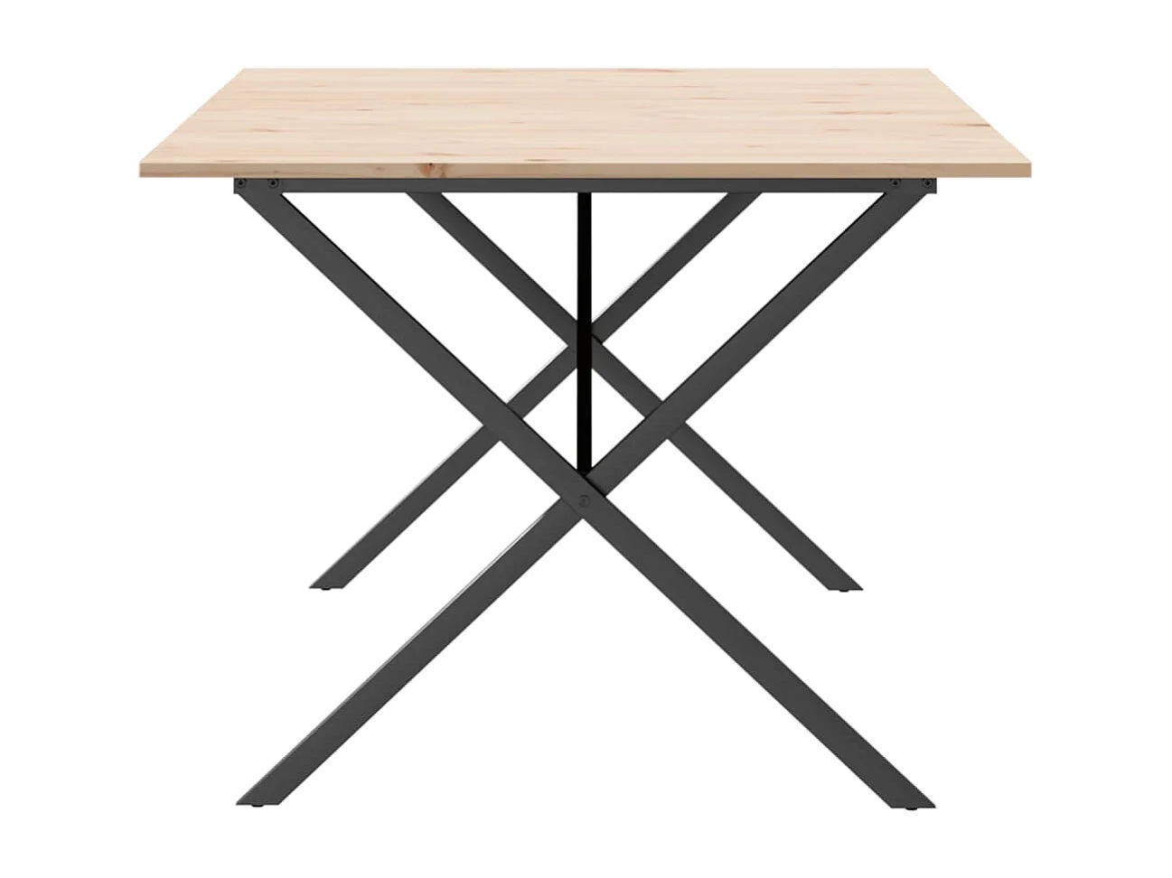 Table à manger cadre en X 200x100x75cm bois de pin massif acier