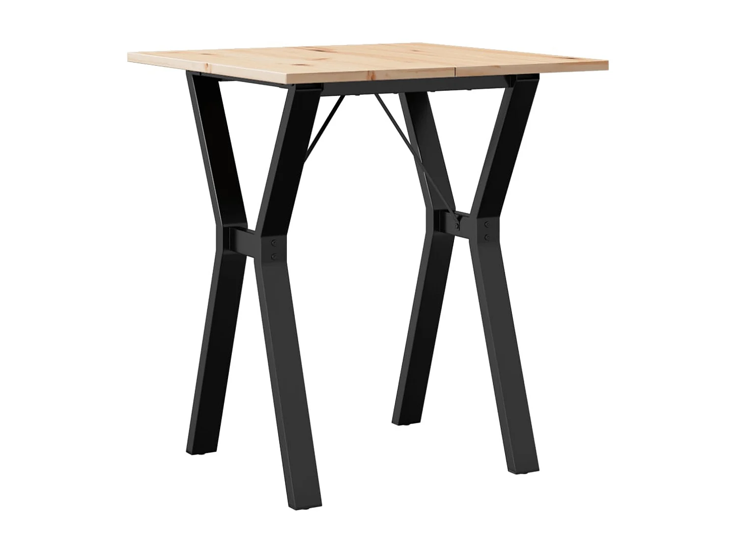 Tavolo da Pranzo Telaio a Y 60x60x75 cm Legno Pino e Acciaio