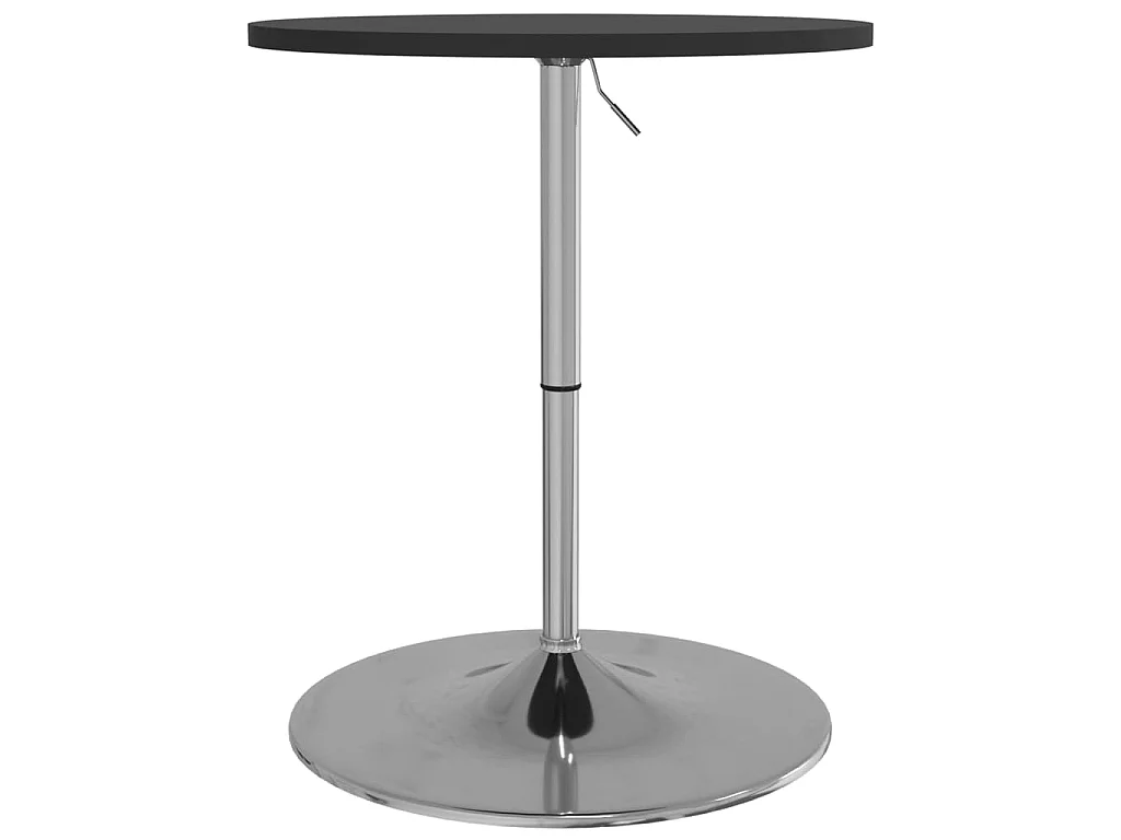 Table de bar noir 60x60x90 cm bois d'ingénierie et acier chromé