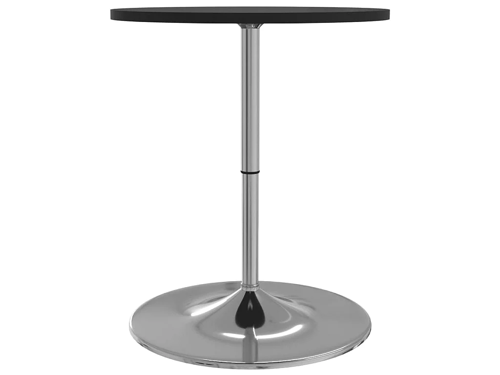 Table de bar noir 60x60x90 cm bois d'ingénierie et acier chromé