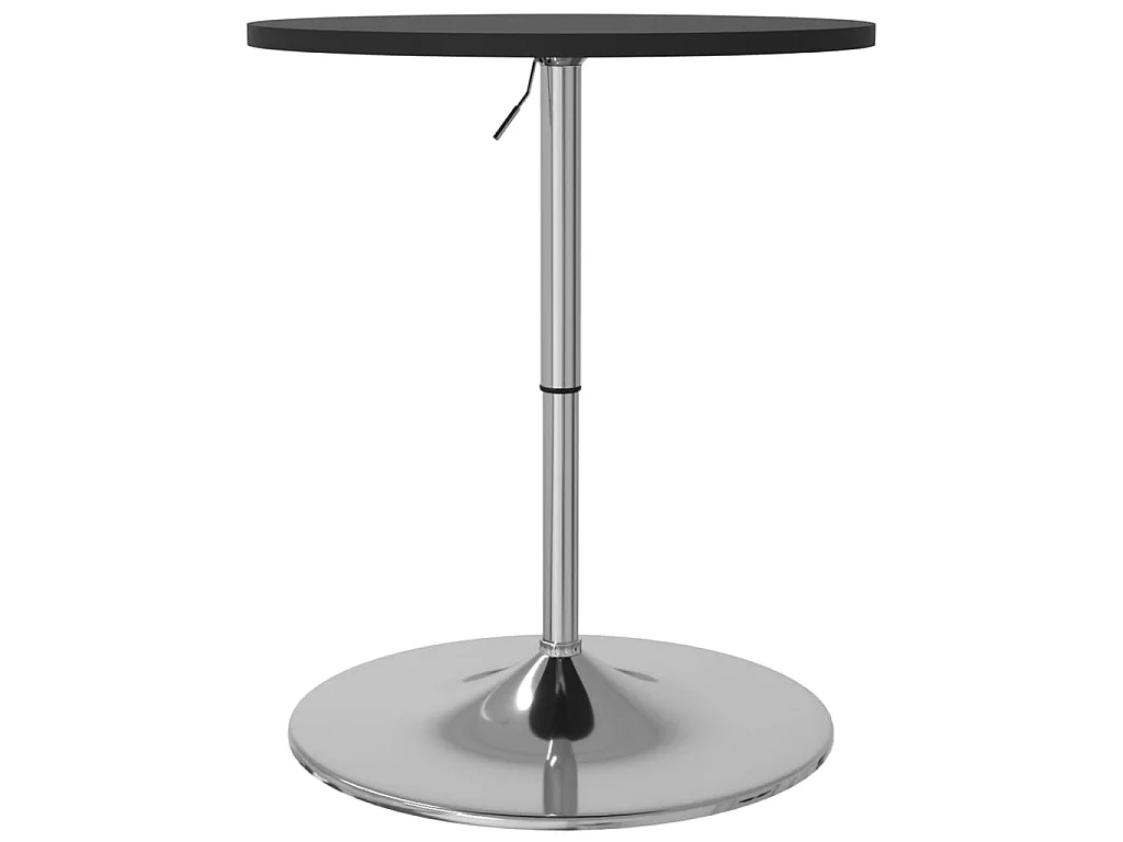 Table de bar noir 60x60x90 cm bois d'ingénierie et acier chromé