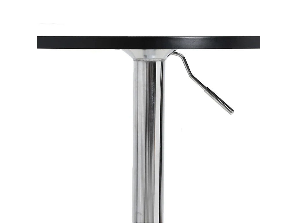 Table de bar noir 60x60x90 cm bois d'ingénierie et acier chromé