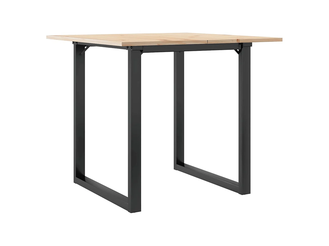 Table à manger cadre en O 80x80x75 cm bois de pin massif acier