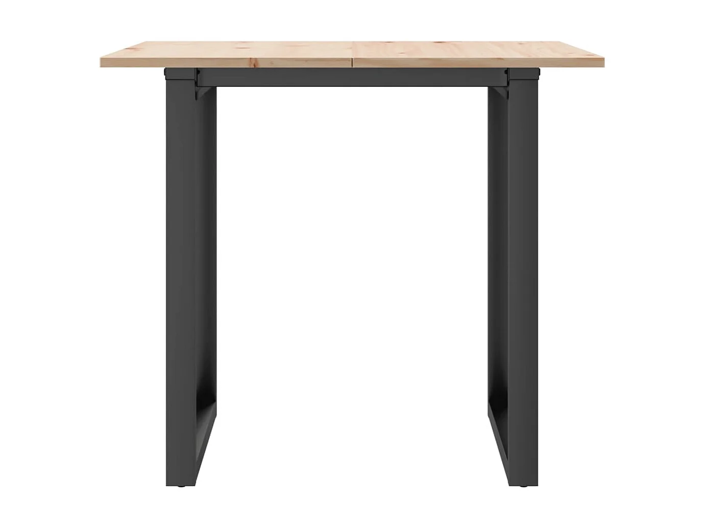 Table à manger cadre en O 80x80x75 cm bois de pin massif acier