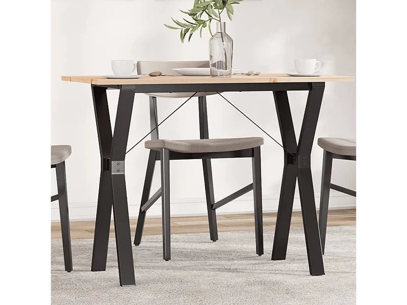 Esstisch Y-Gestell 100x50x75 cm Massivholz Kiefer und Stahl