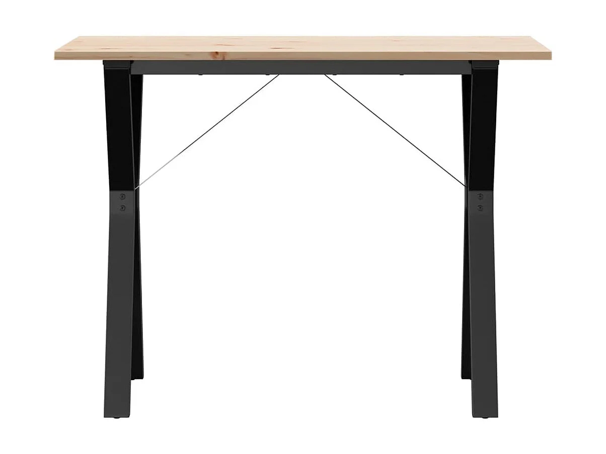 Table à manger cadre en Y 100x50x75 cm bois de pin massif acier