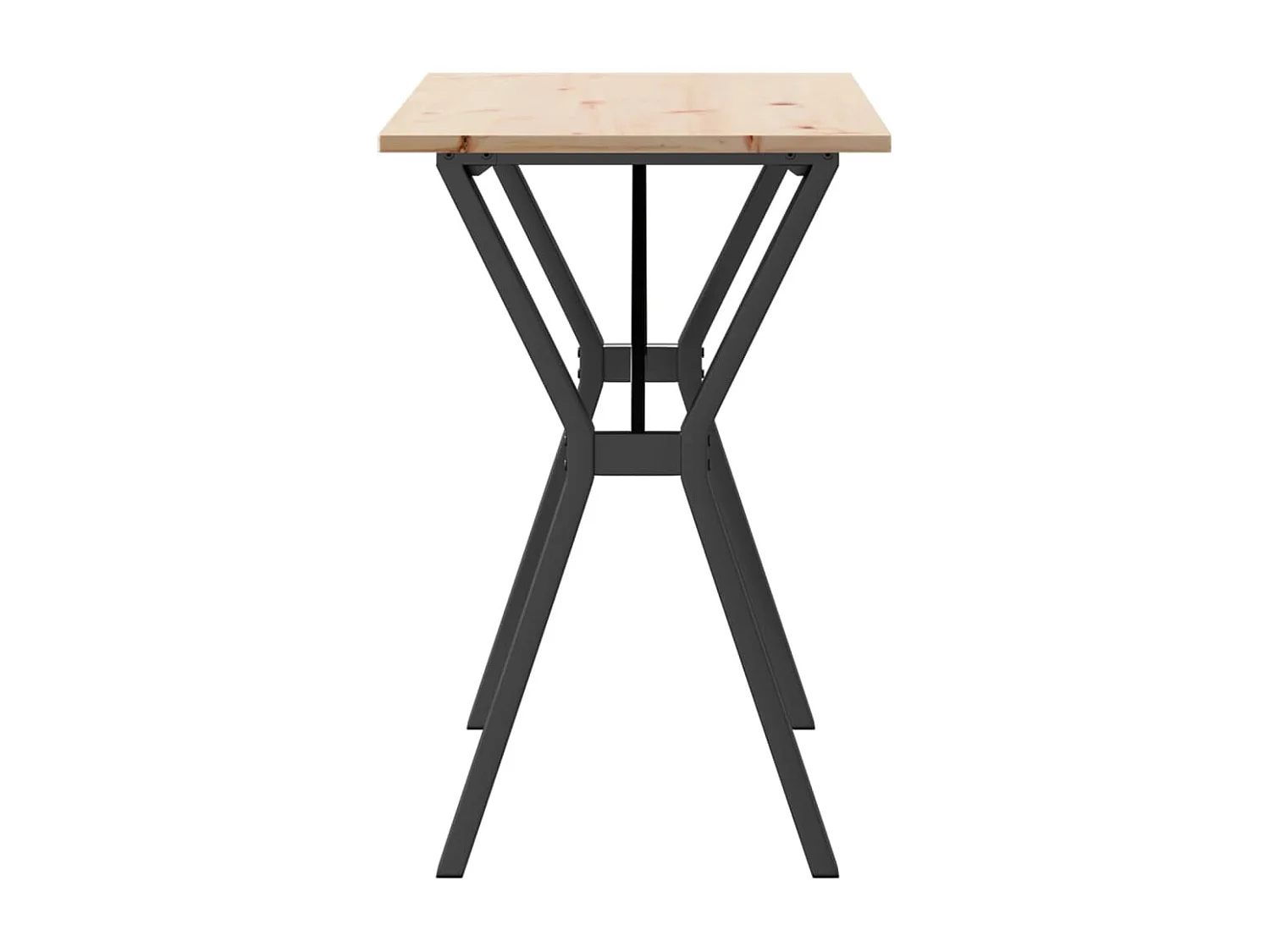 Table à manger cadre en Y 100x50x75 cm bois de pin massif acier