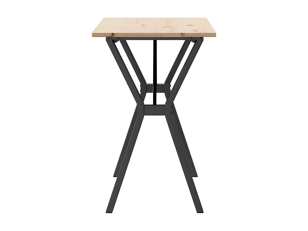 Table à manger cadre en Y 100x50x75 cm bois de pin massif acier