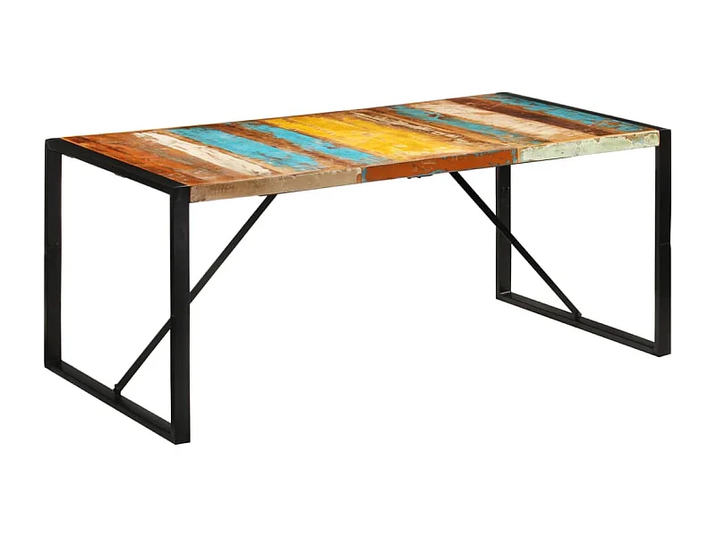 Table à manger 175x90x76 cm bois massif de récupération