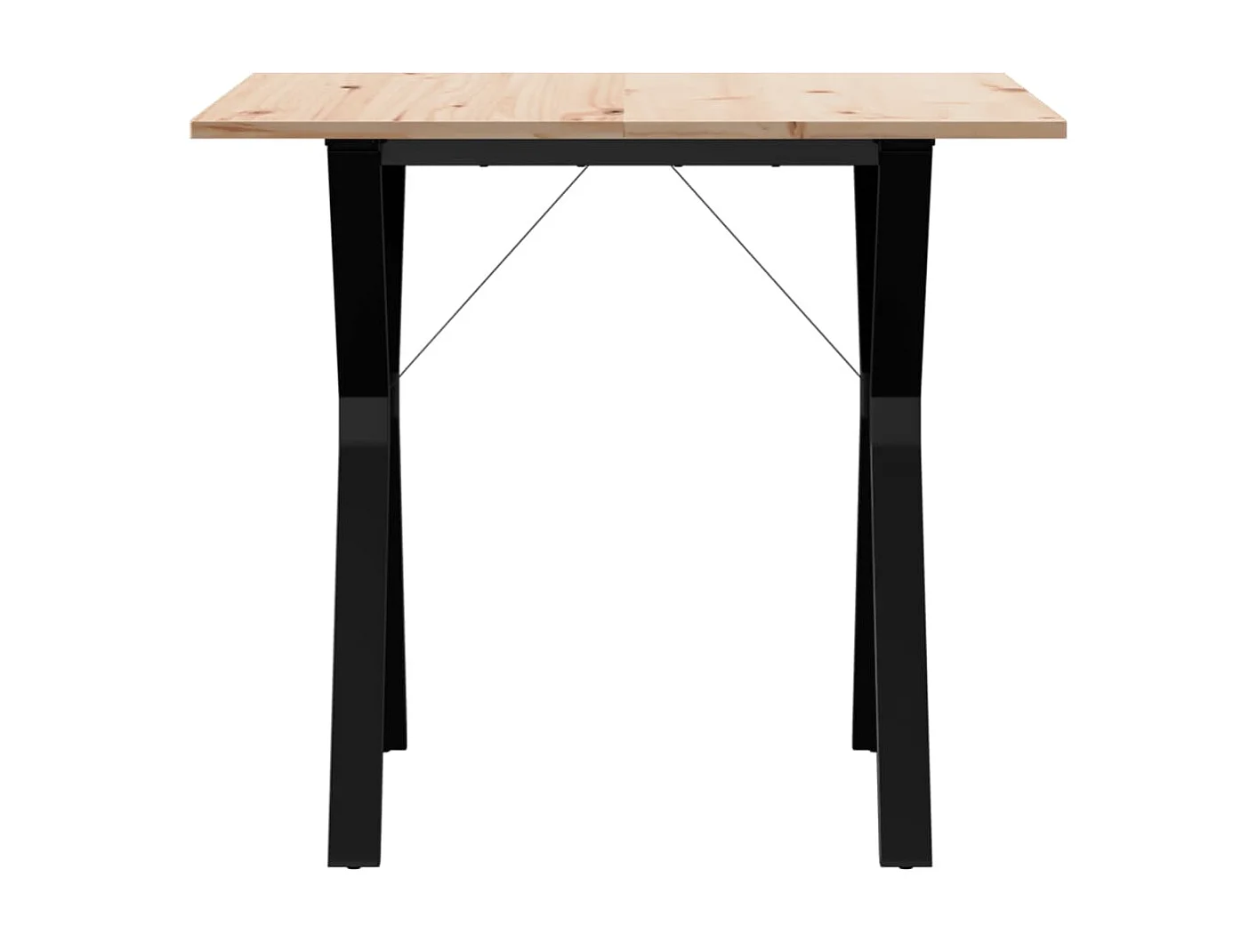 Table à manger cadre en Y 80x80x75 cm bois de pin massif acier