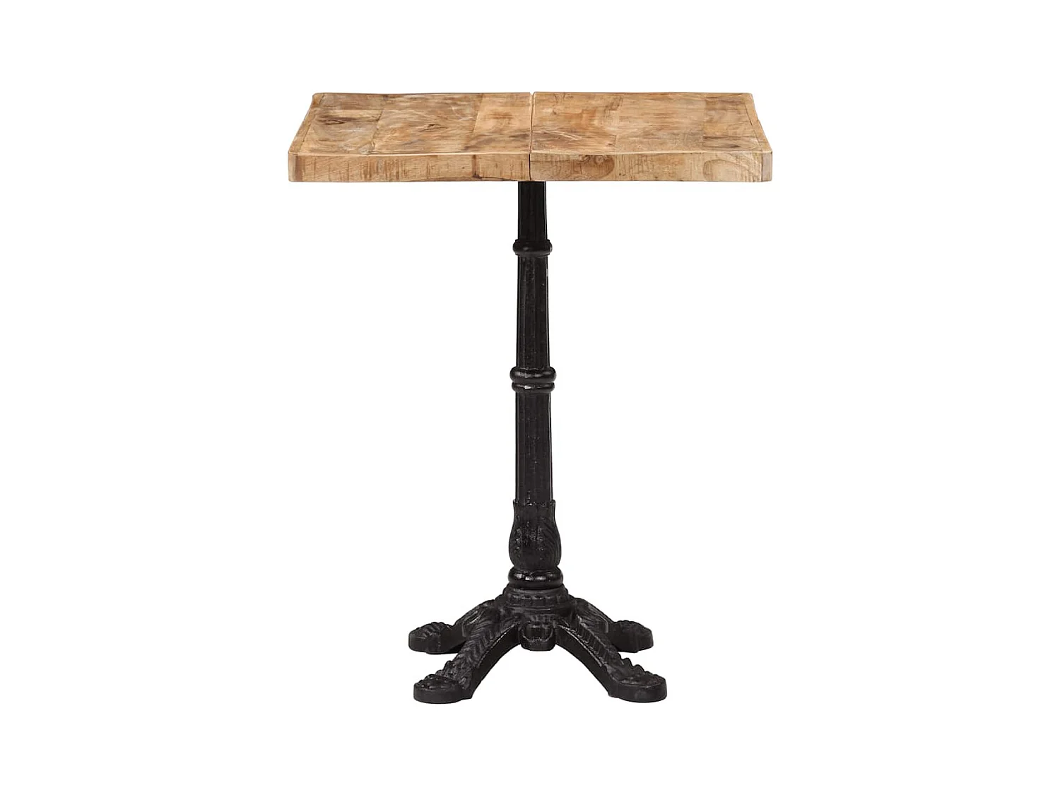 Table de bistro 60x60x77 cm Bois de manguier brut
