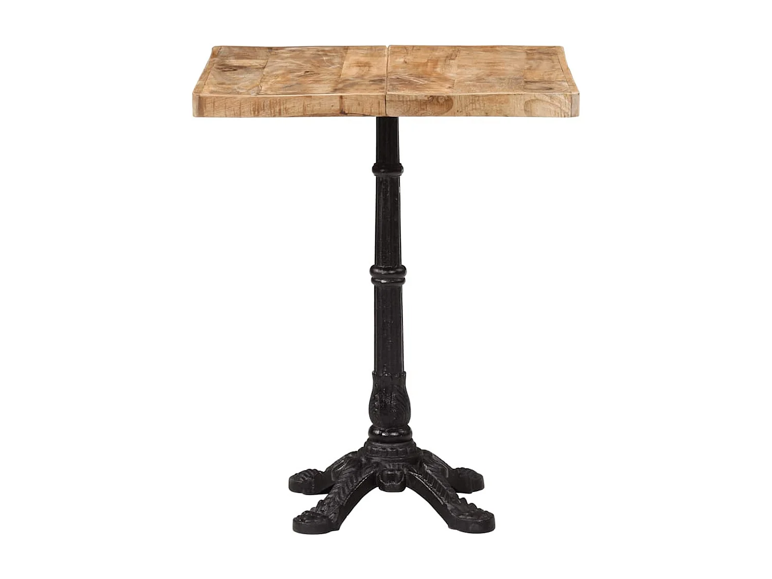 Table de bistro 60x60x77 cm Bois de manguier brut