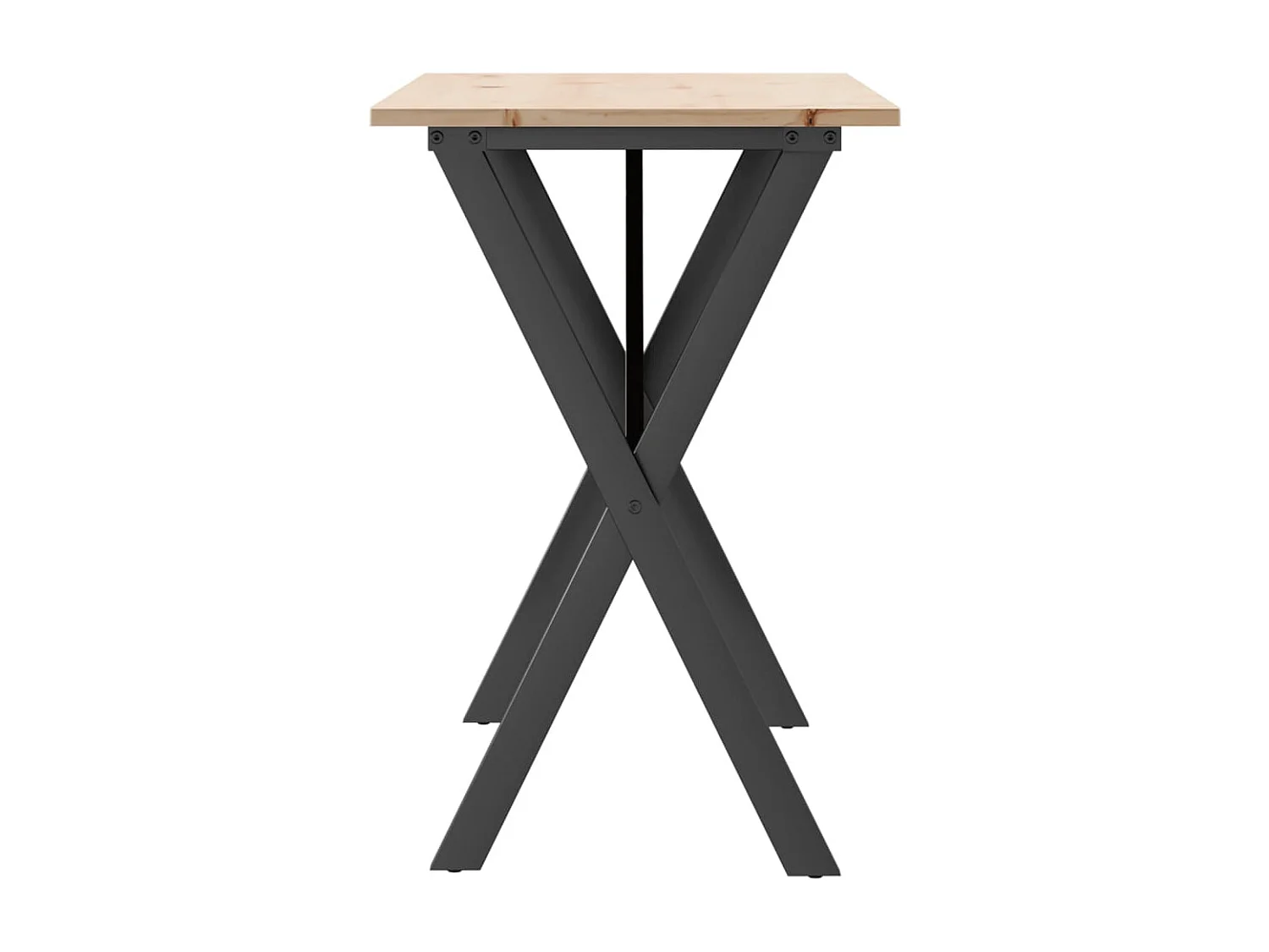 Table à manger cadre en X 100x50x75 cm bois de pin massif acier