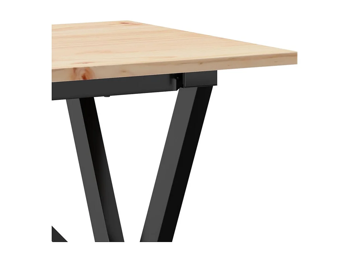 Table à manger cadre en X 100x50x75 cm bois de pin massif acier