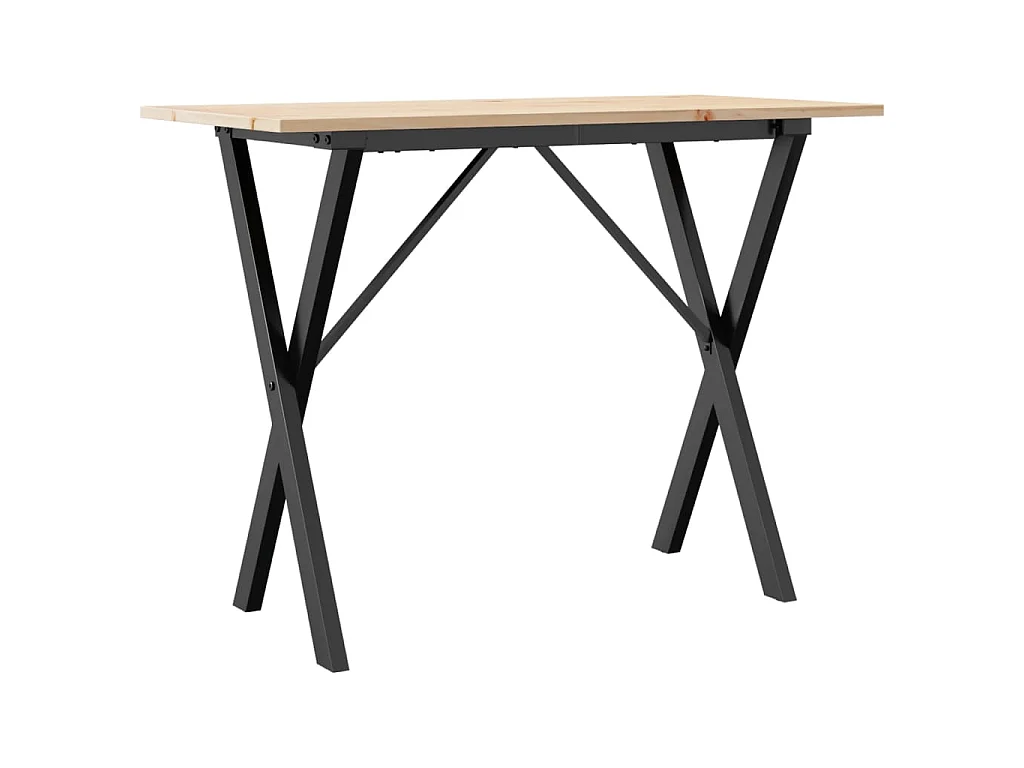 Tavolo da Pranzo Telaio a X 100x50x75 cm Legno Pino e Acciaio