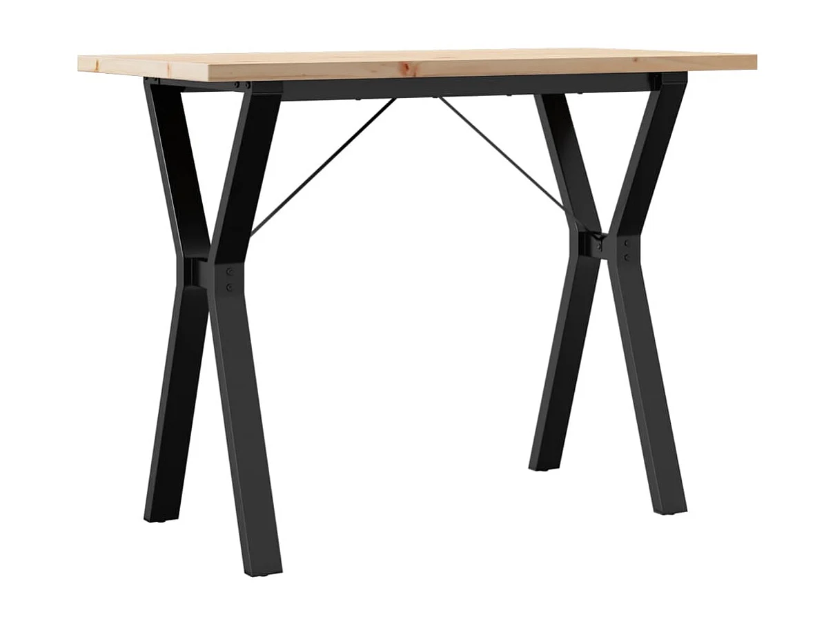 Eettafel Y-frame 100x50x75,5 cm massief grenenhout en staal