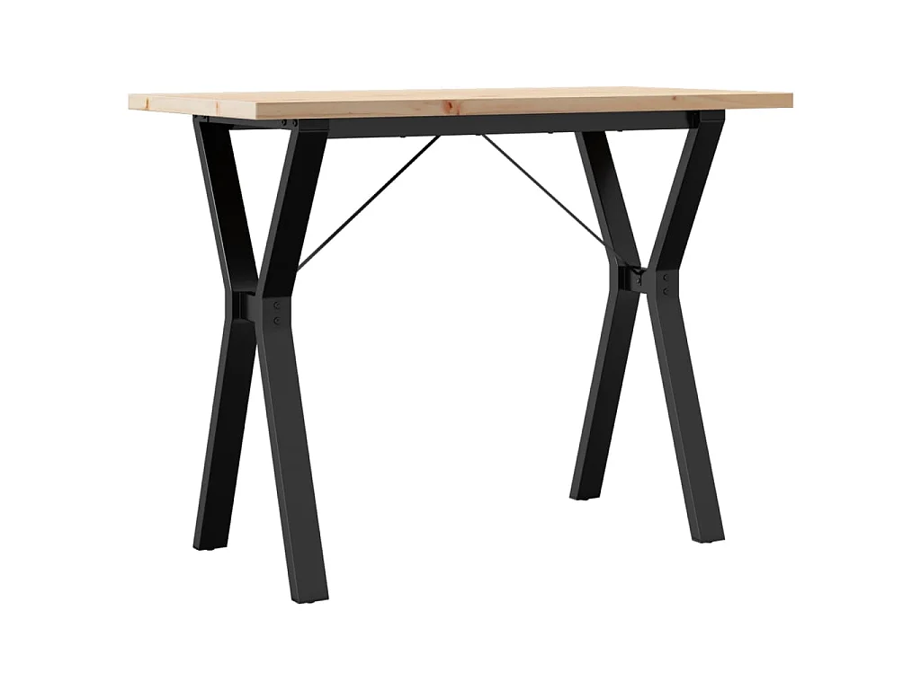 Table à manger cadre en Y 100x50x75,5 cm bois pin massif acier