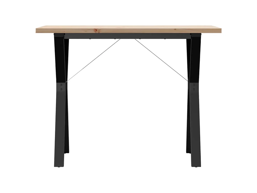 Table à manger cadre en Y 100x50x75,5 cm bois pin massif acier