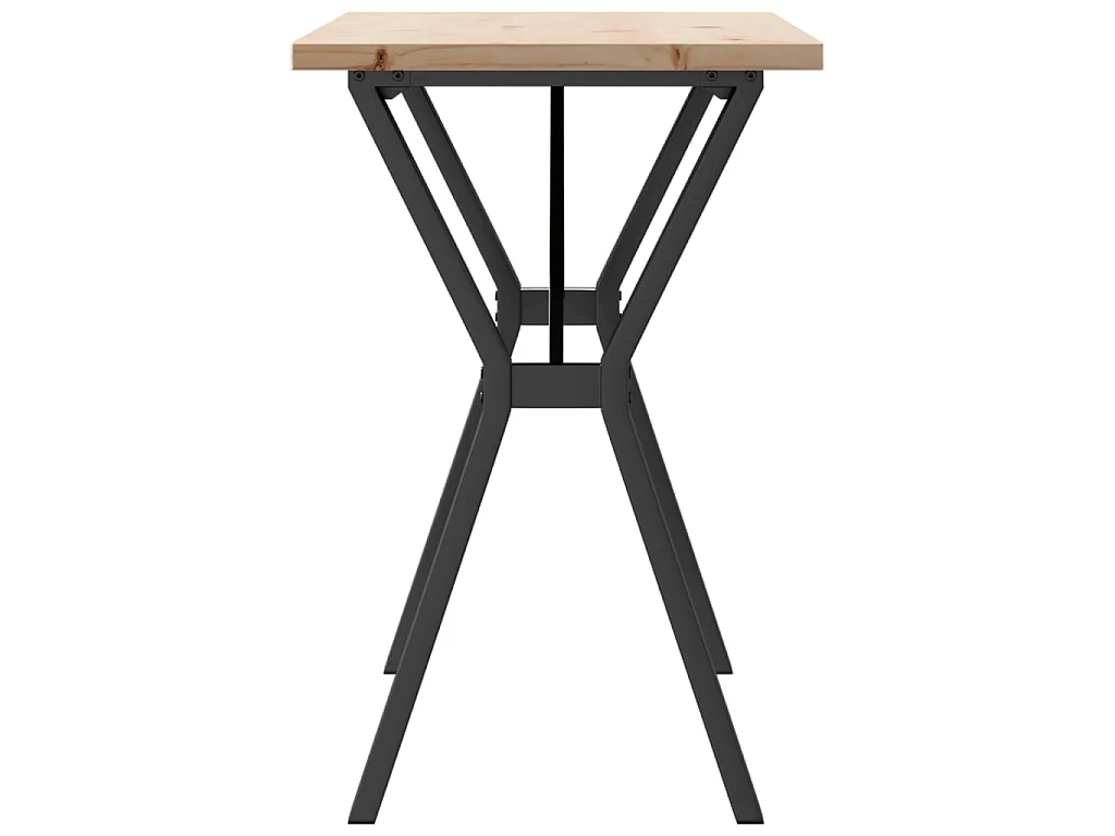 Table à manger cadre en Y 100x50x75,5 cm bois pin massif acier
