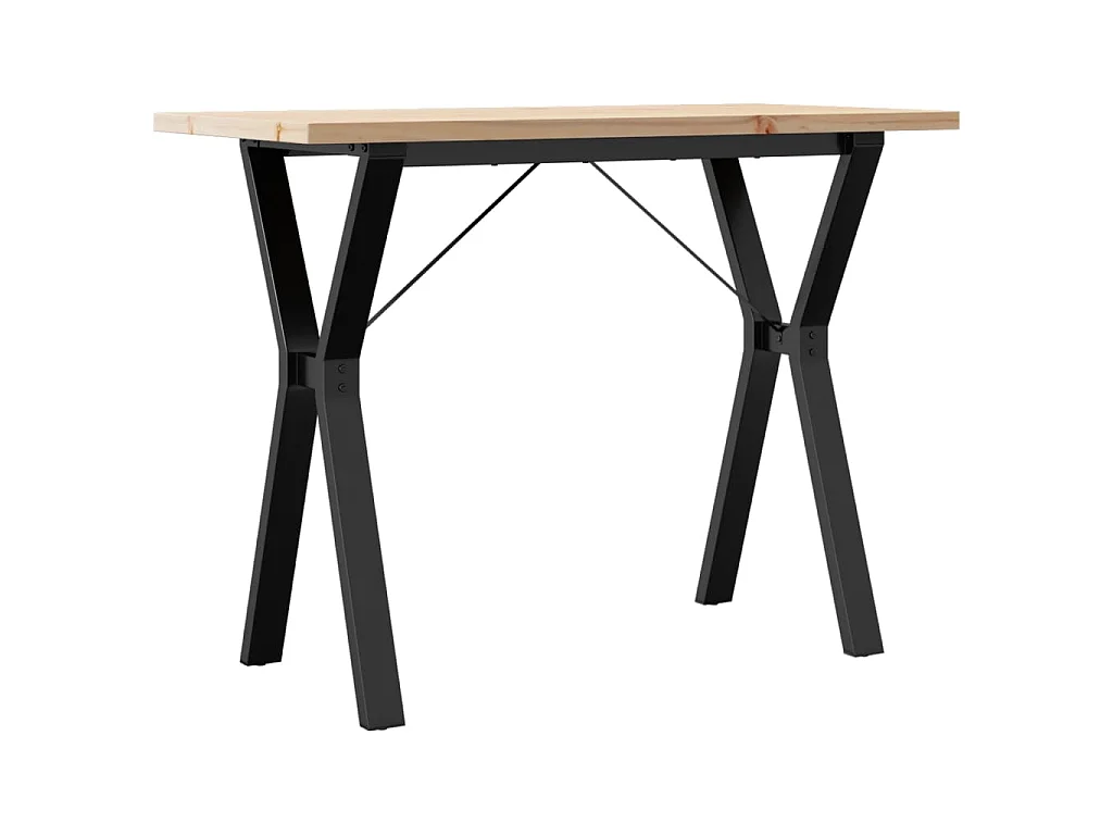Table à manger cadre en Y 100x50x75,5 cm bois pin massif acier