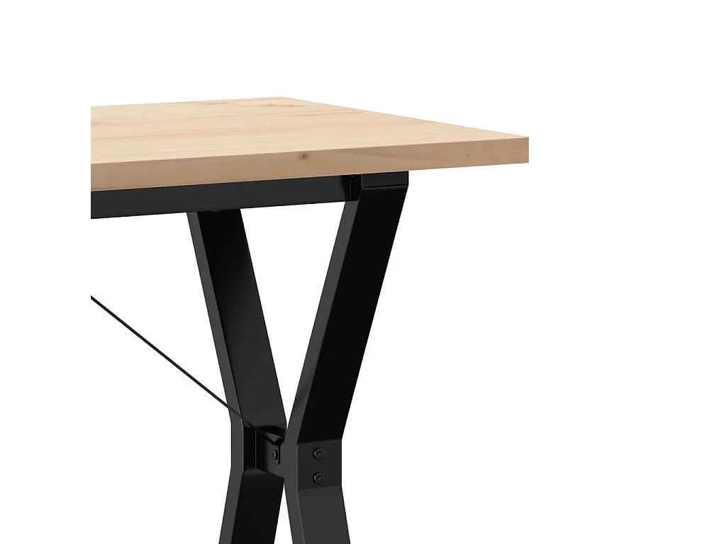 Table à manger cadre en Y 100x50x75,5 cm bois pin massif acier