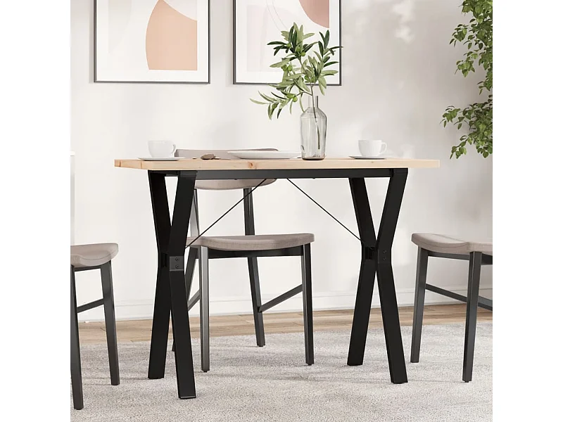 Tavolo da Pranzo Telaio a Y 100x50x75,5 cm Legno Pino e Acciaio