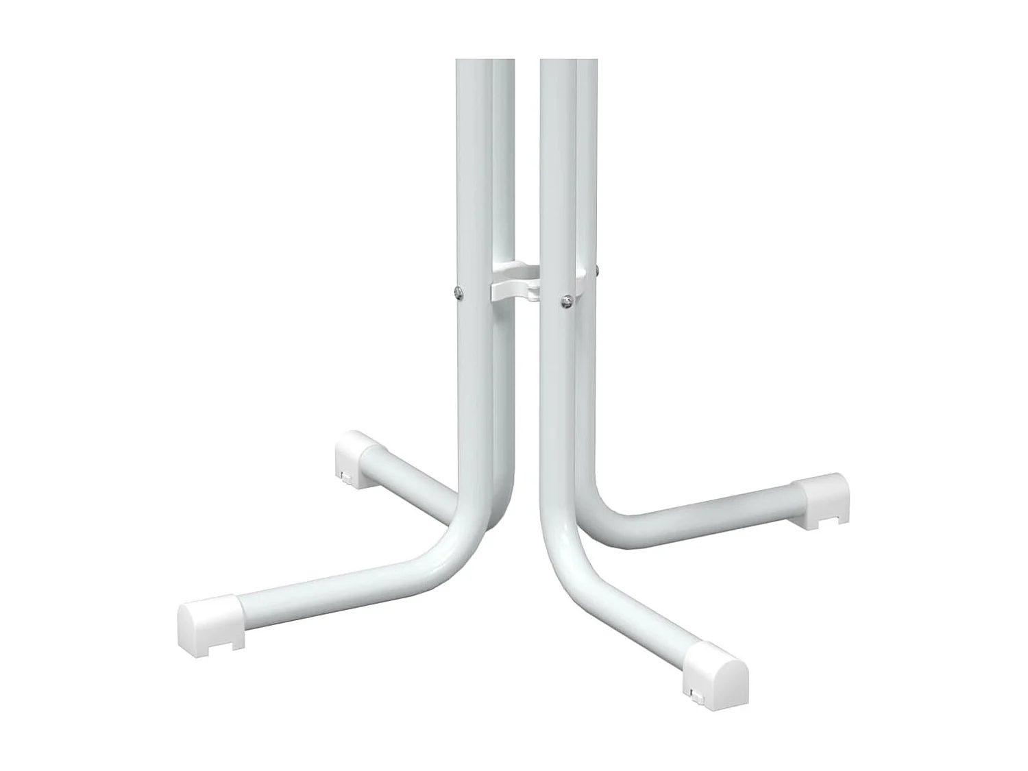 Tavolo da Pranzo Bianco Ø80x110 cm Legno Multistrato e Acciaio