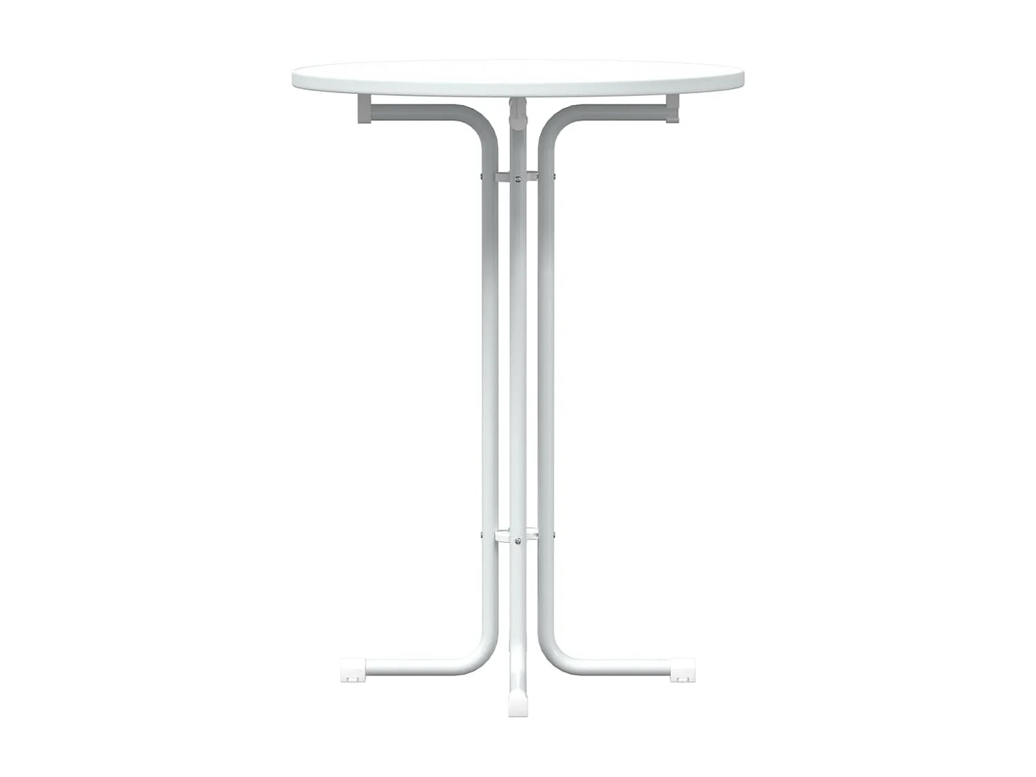 Table de bar blanc Ø80x110 cm bois d'ingénierie et acier
