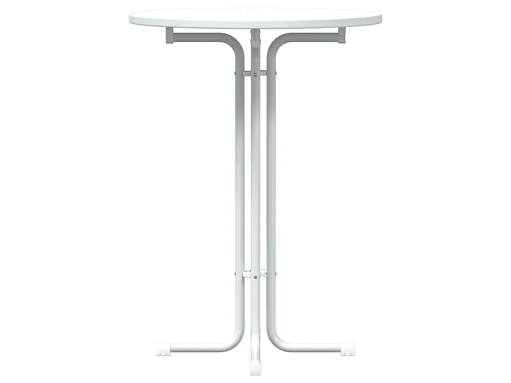 Table de bar blanc Ø80x110 cm bois d'ingénierie et acier