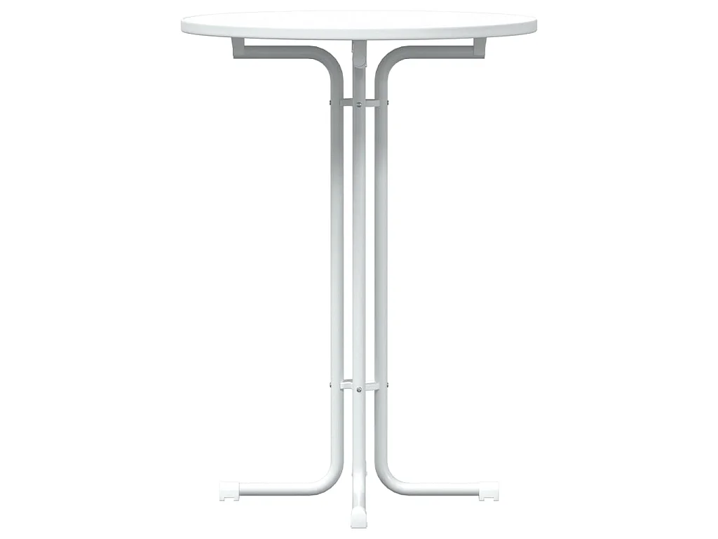 Table de bar blanc Ø80x110 cm bois d'ingénierie et acier