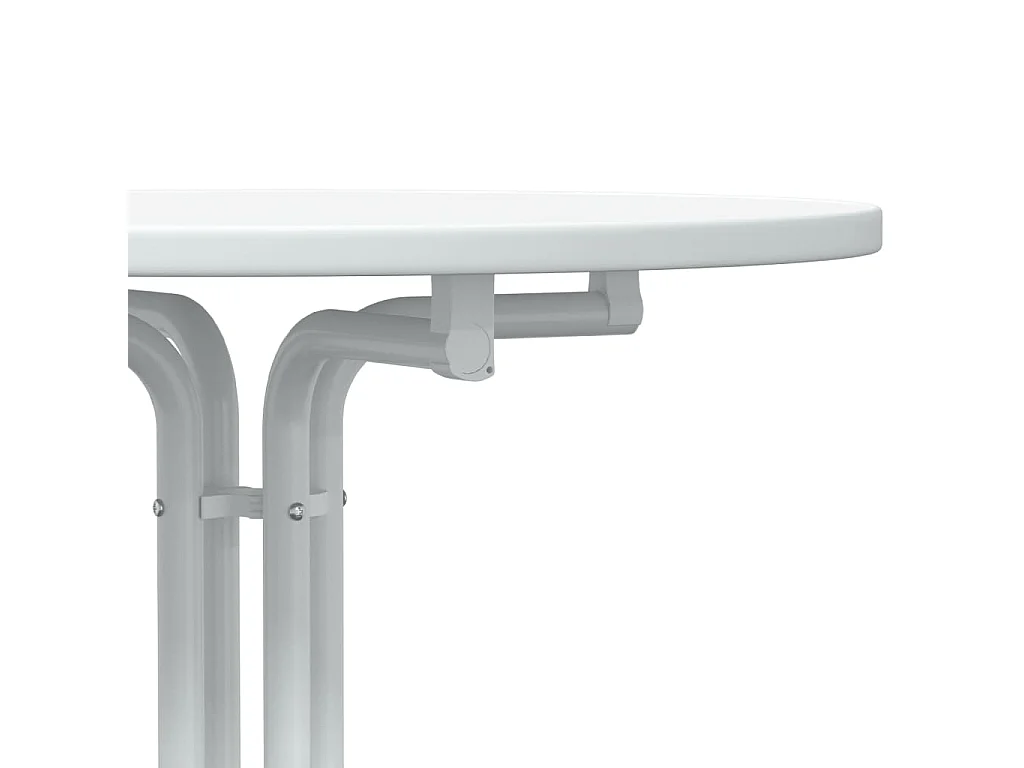 Table de bar blanc Ø80x110 cm bois d'ingénierie et acier