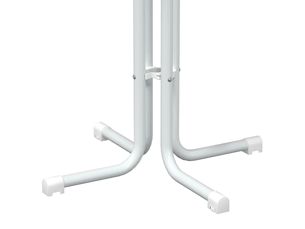 Table de bar blanc Ø80x110 cm bois d'ingénierie et acier