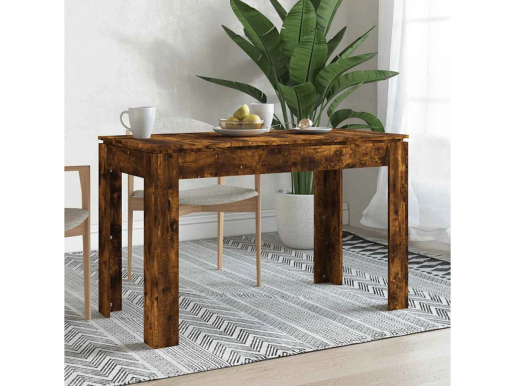 Eettafel 120x60x76 cm bewerkt hout gerookt eikenkleurig