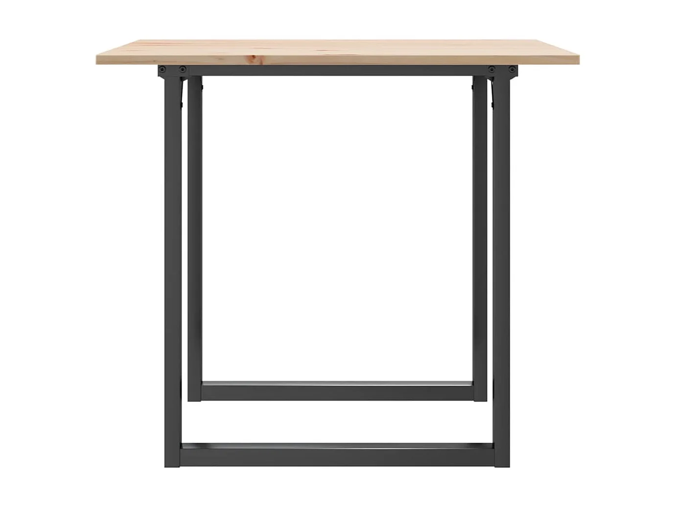 Table à manger cadre en O 90x90x75 cm bois de pin massif acier