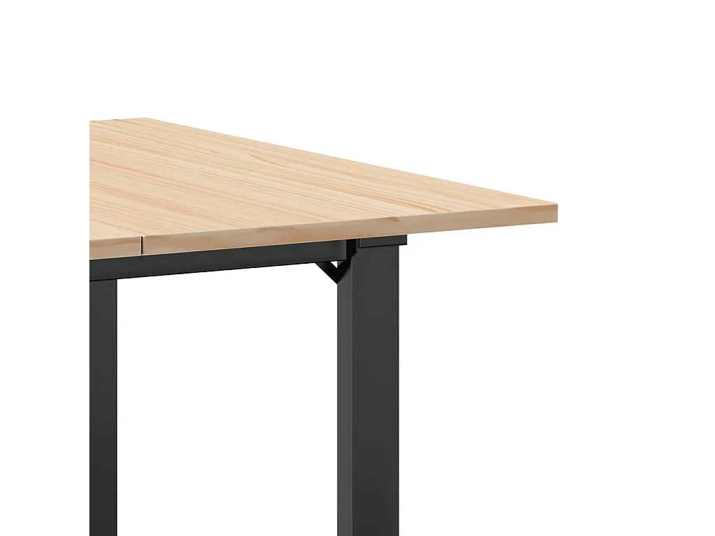 Table à manger cadre en O 90x90x75 cm bois de pin massif acier