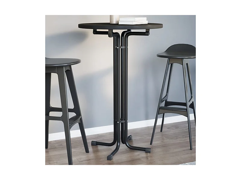 Esstisch Schwarz Ø70x110 cm Holzwerkstoff und Stahl