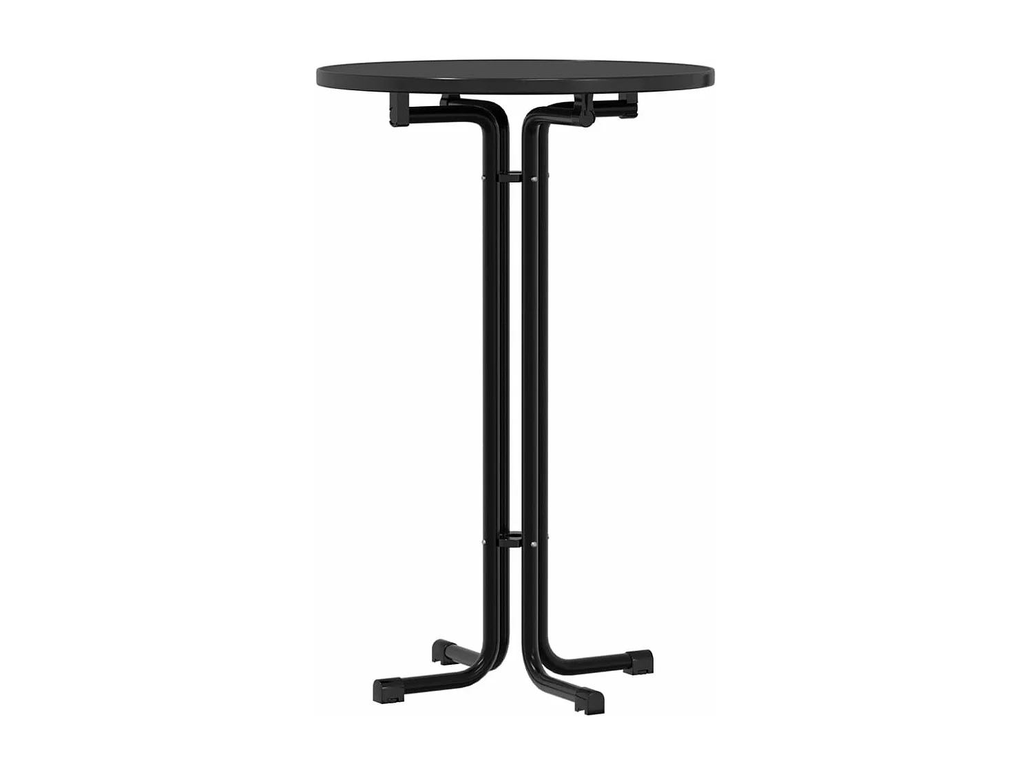 Table à manger noir Ø70x110 cm bois d'ingénierie et acier