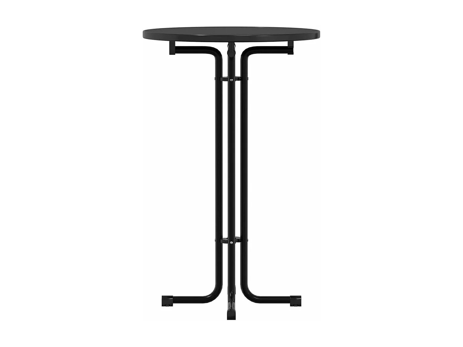 Table à manger noir Ø70x110 cm bois d'ingénierie et acier