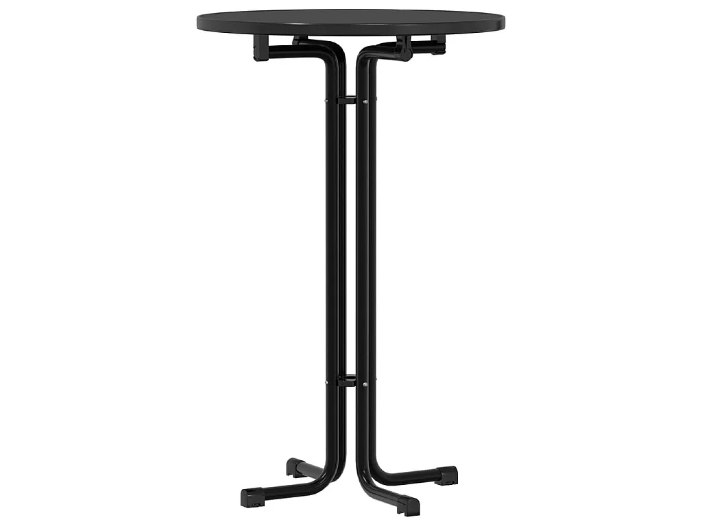 Table de bar noir Ø70x110 cm bois d'ingénierie et acier