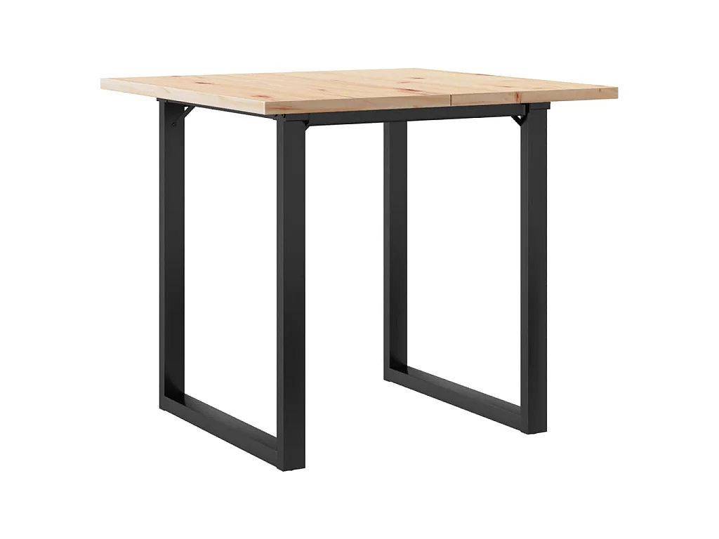 Tavolo da Pranzo Telaio a O 80x80x75,5 cm Legno Pino e Acciaio