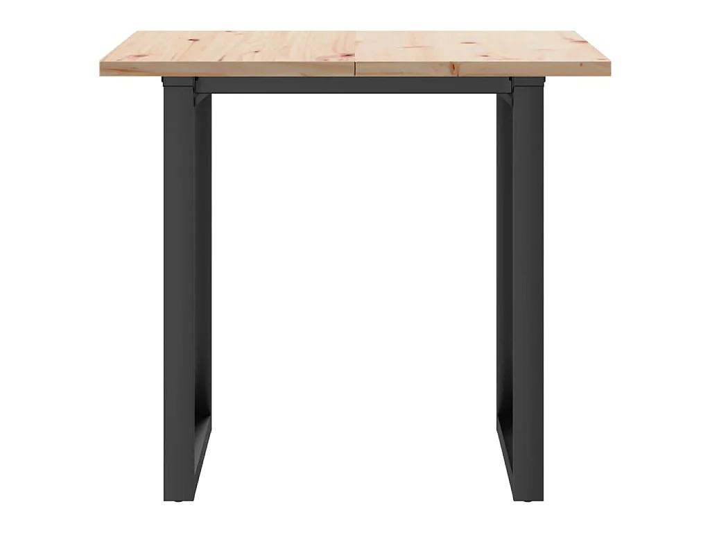 Tavolo da Pranzo Telaio a O 80x80x75,5 cm Legno Pino e Acciaio