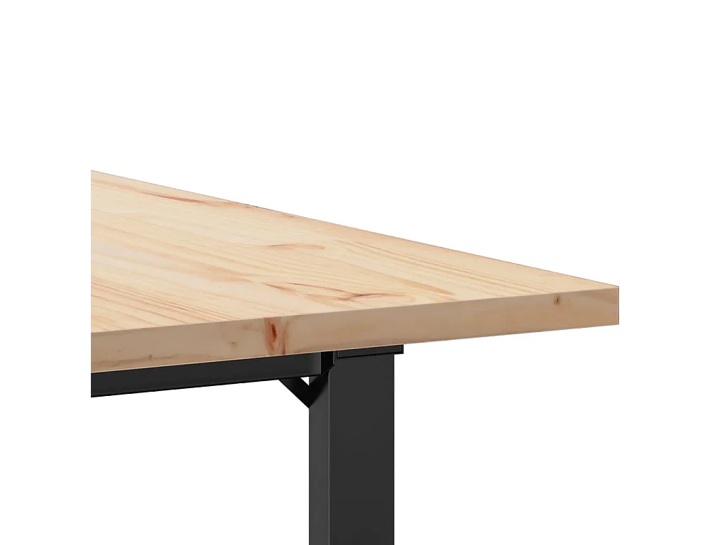 Tavolo da Pranzo Telaio a O 80x80x75,5 cm Legno Pino e Acciaio
